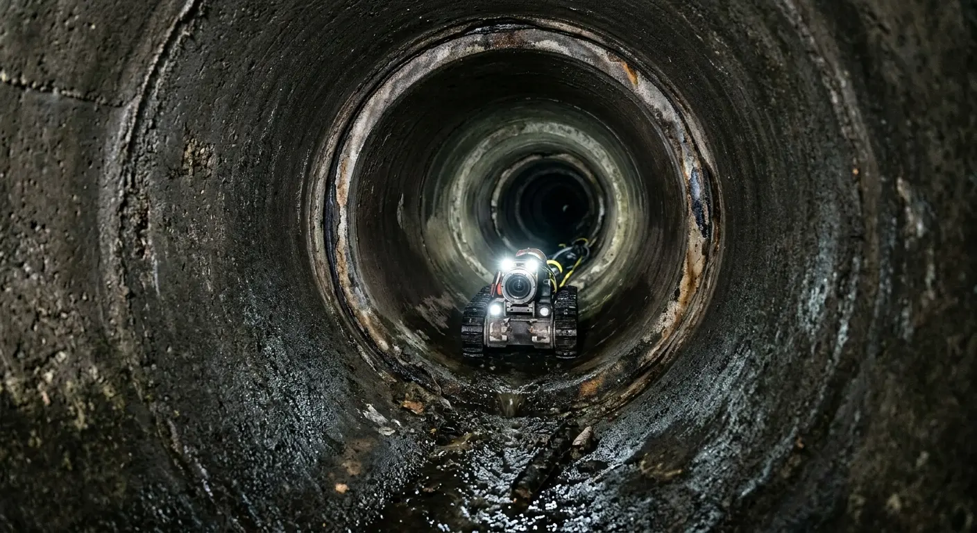 Robotic sewer camera inspecting pipe interior for Sewer Line Cleaning in Wahiawa